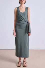 Image of model wearing the Apiece Apart Uri Twist Dress front view