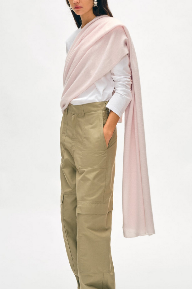 Image of White + Warren Cashmere travel wrap in pink sand