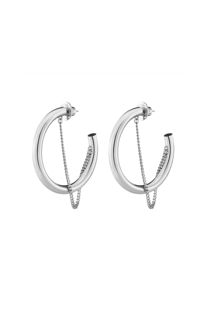 Miley Hoops Silver NEW DEMARSON women\'s miley hoops earrings in silver main image 2