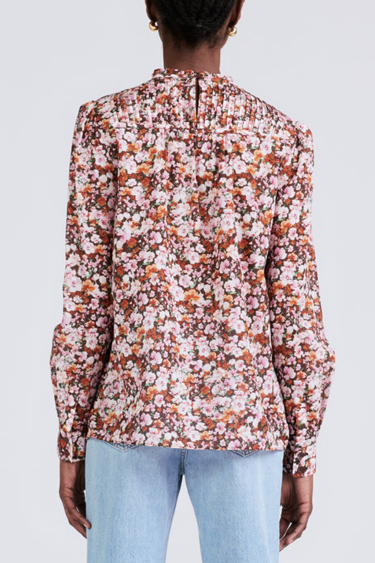 Image of Derek Lam 10 Crosby Tessa l/s pintuck blouse in floral print