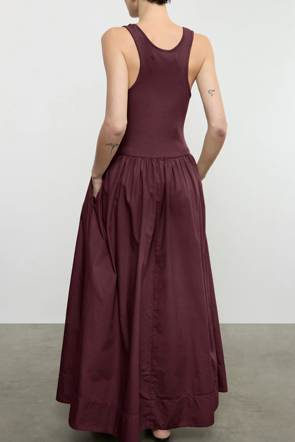 Image of Enza Costa resort dress in dark cherry