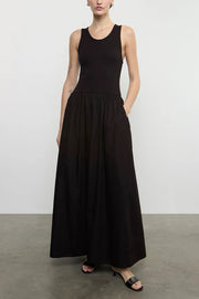 Image of model wearing the Enza Costa Cotton Resort Tank Dress front view 