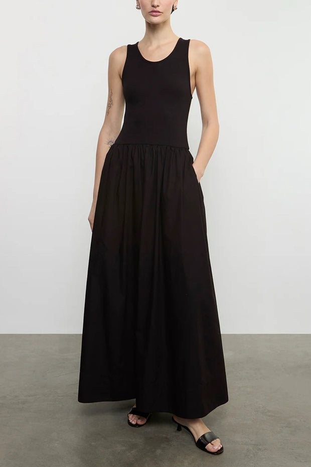 Image of model wearing the Enza Costa Cotton Resort Tank Dress front view 