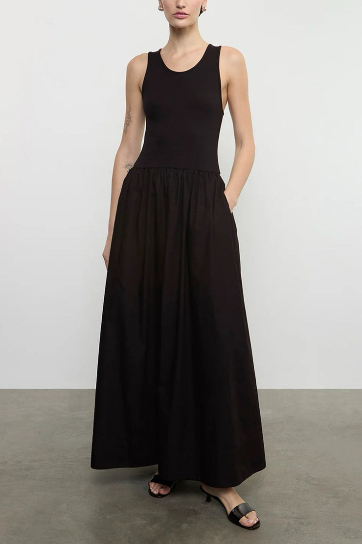 Image of model wearing the Enza Costa Cotton Resort Tank Dress front view 