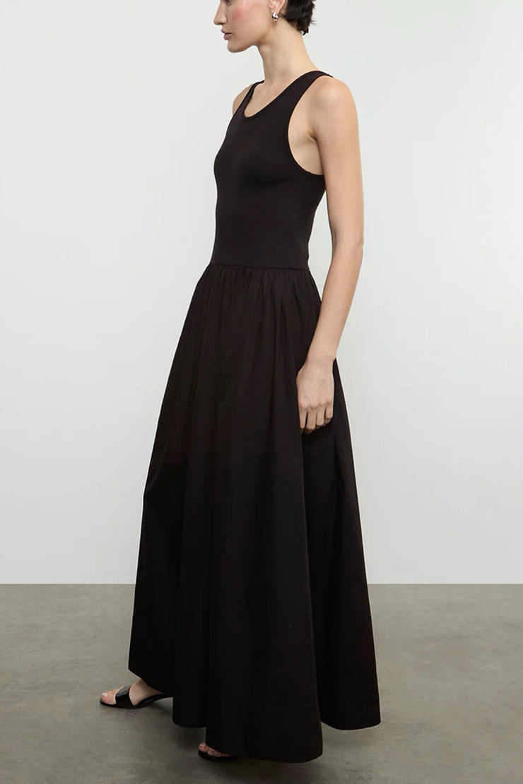 Image of model wearing the Enza Costa Cotton Resort Tank Dress side view 
