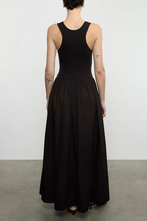 Image of model wearing the Enza Costa Cotton Resort Tank Dress back view 