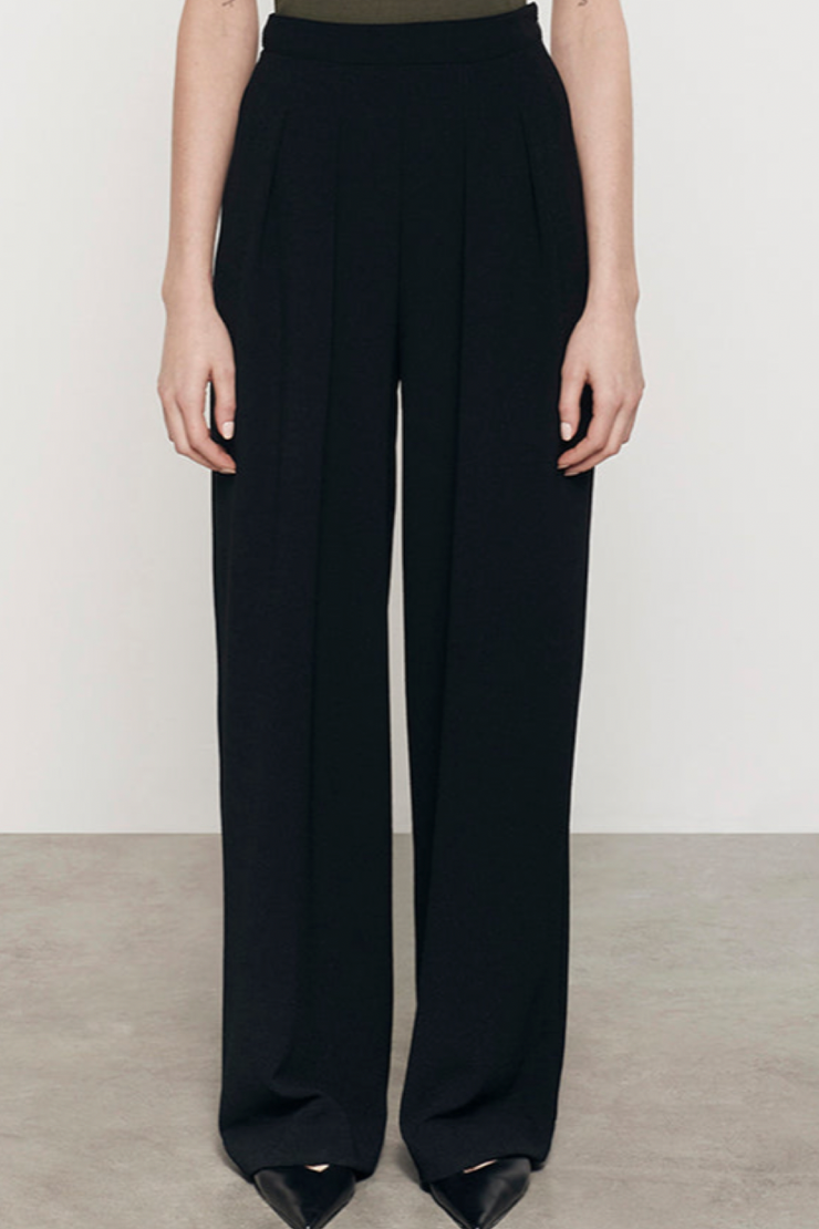 Image of Enza Costa essential crepe pant in black