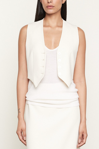 Image of Enza Costa crepe vest in cream