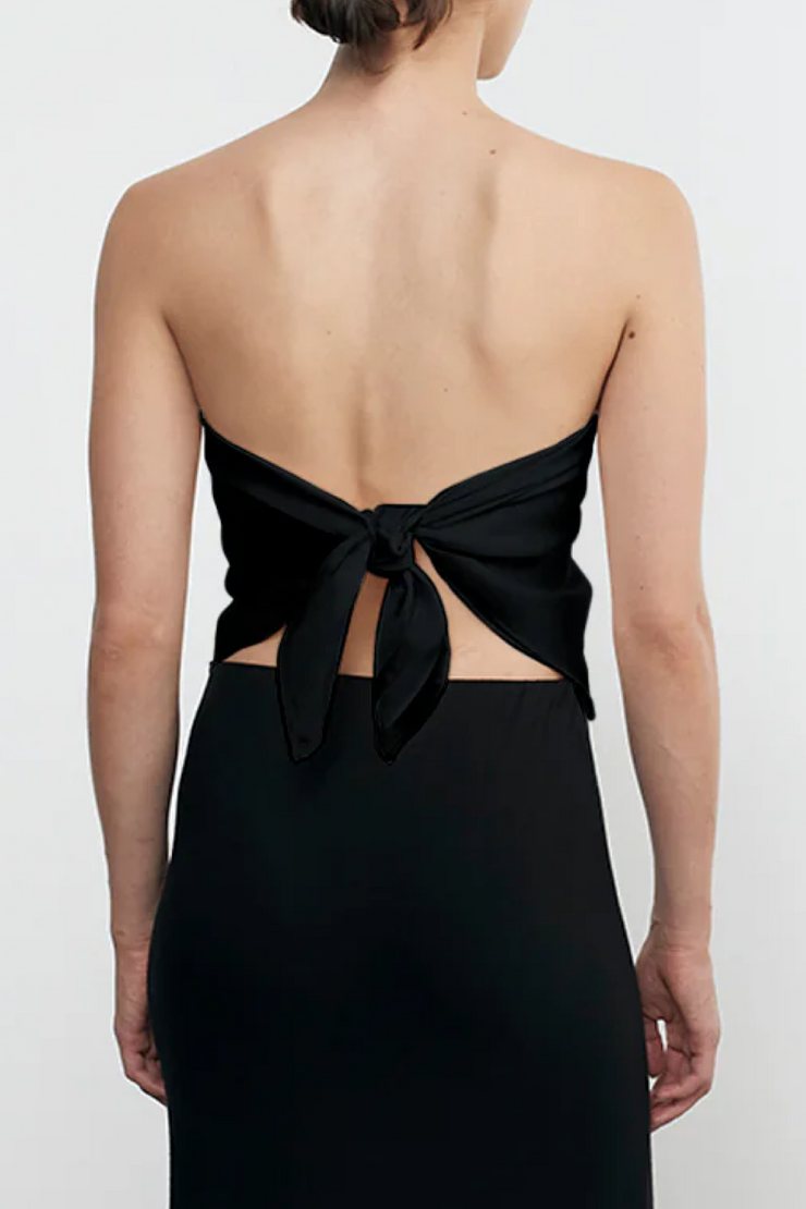 Image of Enza Costa fluid twill top in black