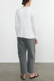 Image of the Enza Costa Linen Cotton V Neck Cardigan back view