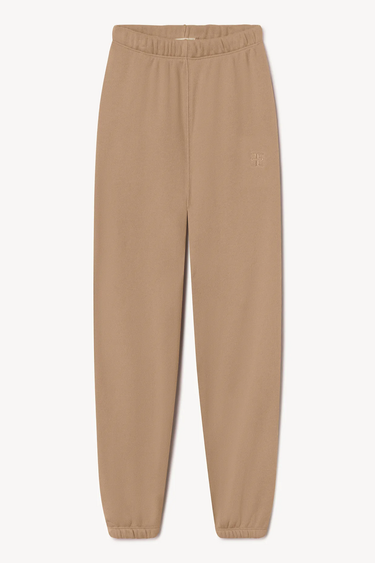 Taupe sweatpants on a white background