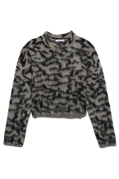 Image of Frame Abstract Jacquard crew in bone multi