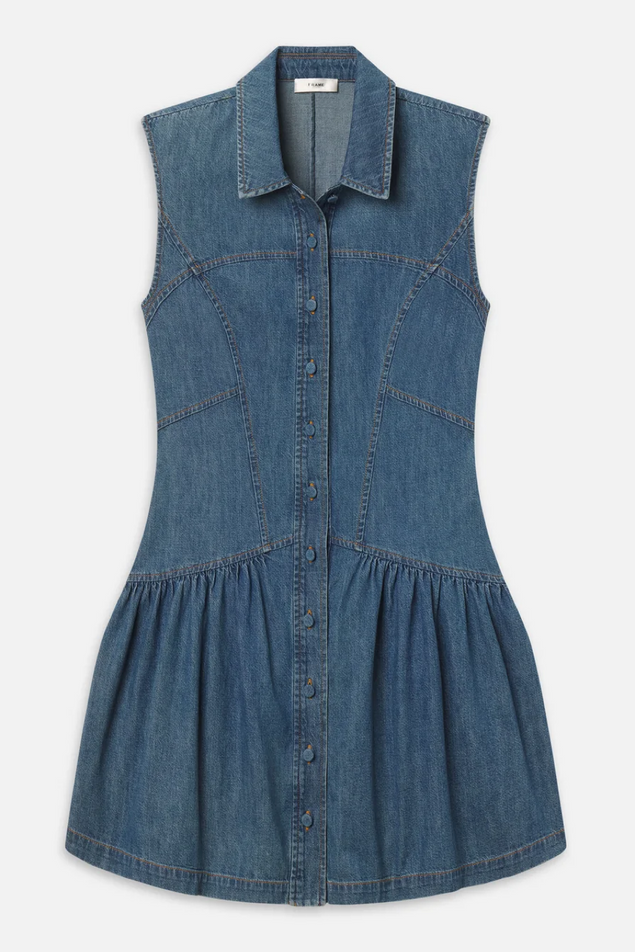 sleeveless mini denim dress 
