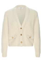 Image of Frame cropped double pocket cardi in cream