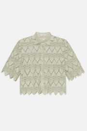 Image of lace button up top