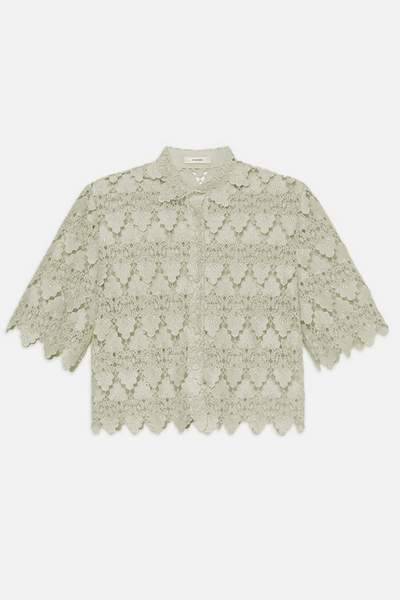 Image of lace button up top