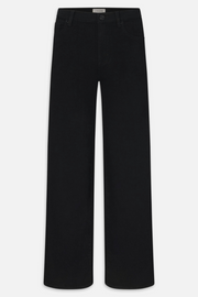 Black wide-leg jeans on a white background