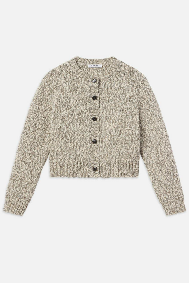 Image of Frame marled cardi in cream multi