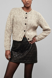 Image of Frame marled cardi in cream multi