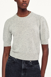 Image of Frame pointelle sweater in light grey