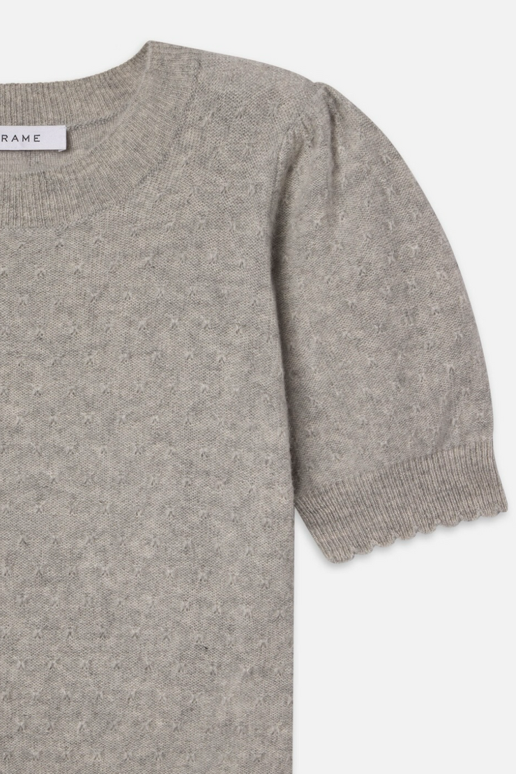 Image of Frame pointelle sweater in light grey