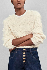 Image of frame popcorn pullover in cream