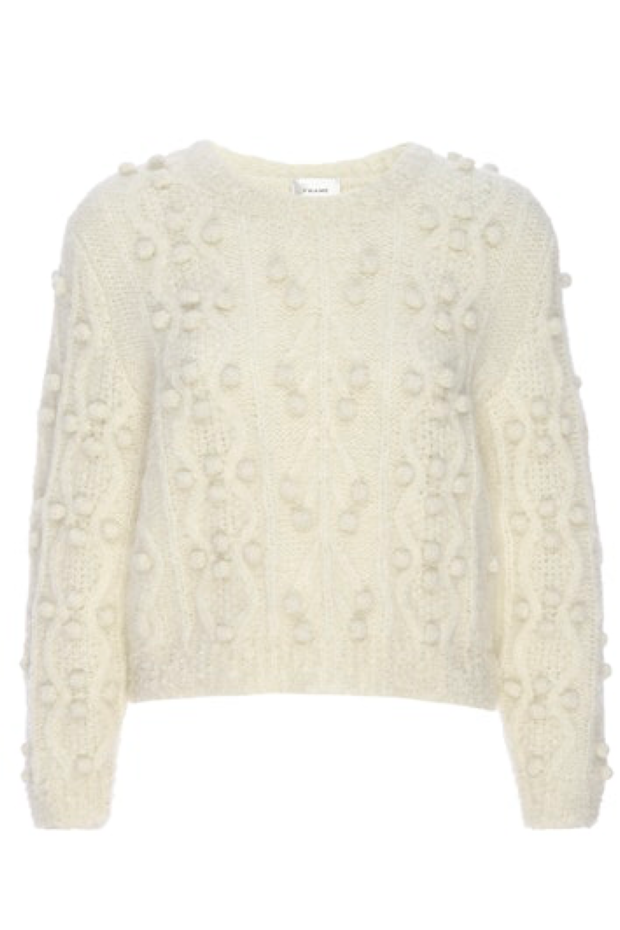 Image of frame popcorn pullover in cream