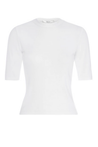 Image of Frame ribbed crewneck tee in white