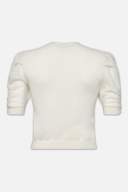 Image of Frame Ruched cashmere sleeve sweater in cream