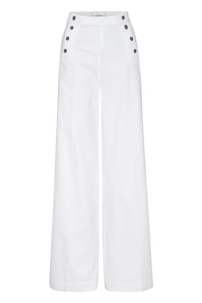 Image of Frame Sailor wide leg jeans in white