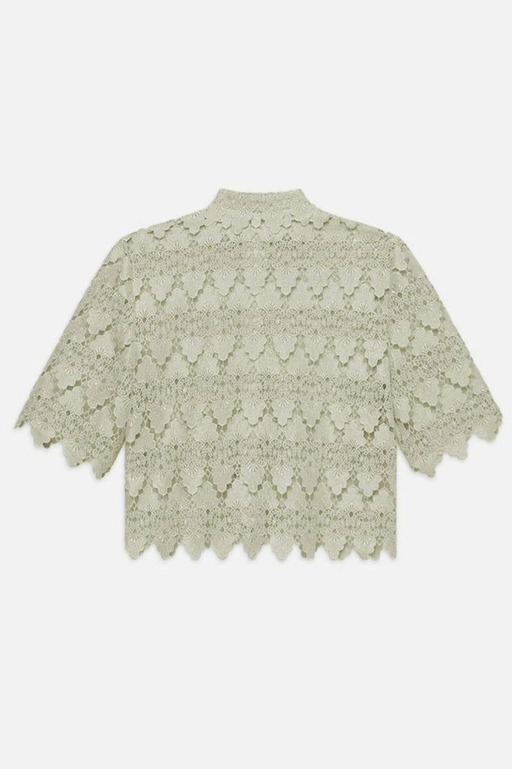 Image of the Frame The Lace Button Up Shirt back view