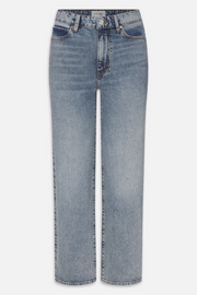 Pair of blue jeans on a white background