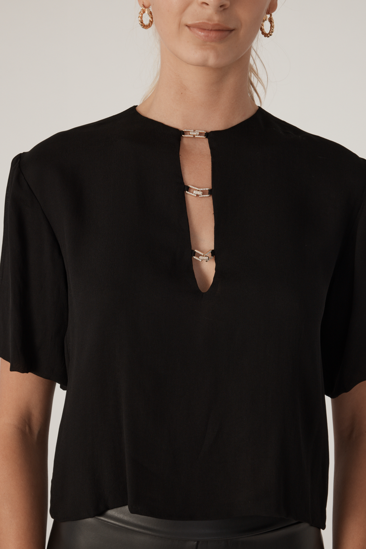 Image of Generation Love Romano blouse in black