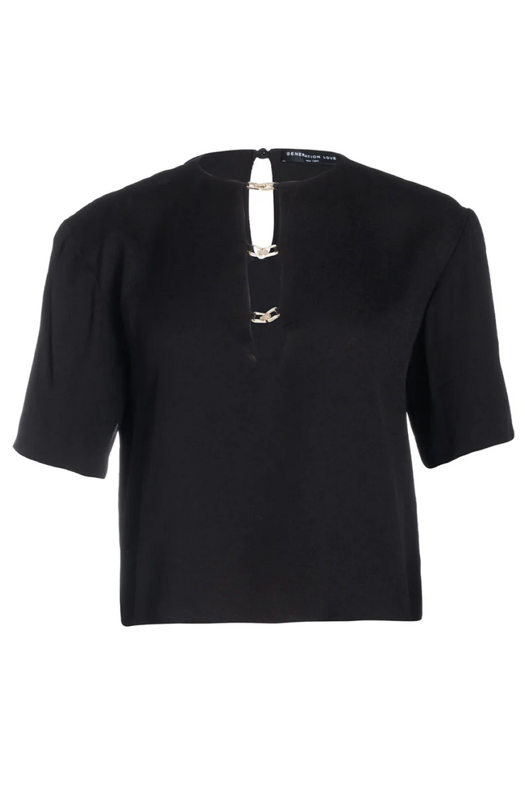 Image of Generation Love Romano blouse in black