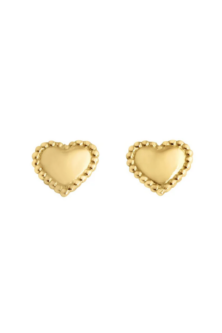 Image of Gigi Clozeau mini lucky heart gold earrings