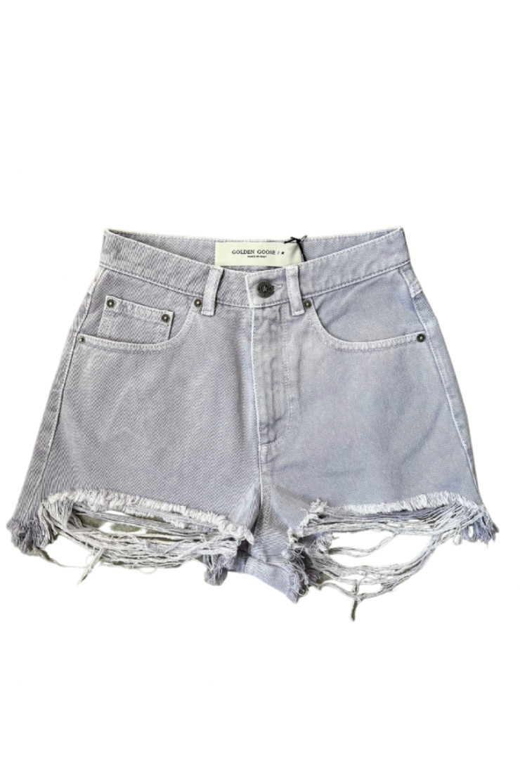 Image of Golden Goose Deluxe brand denim shorts in lavender