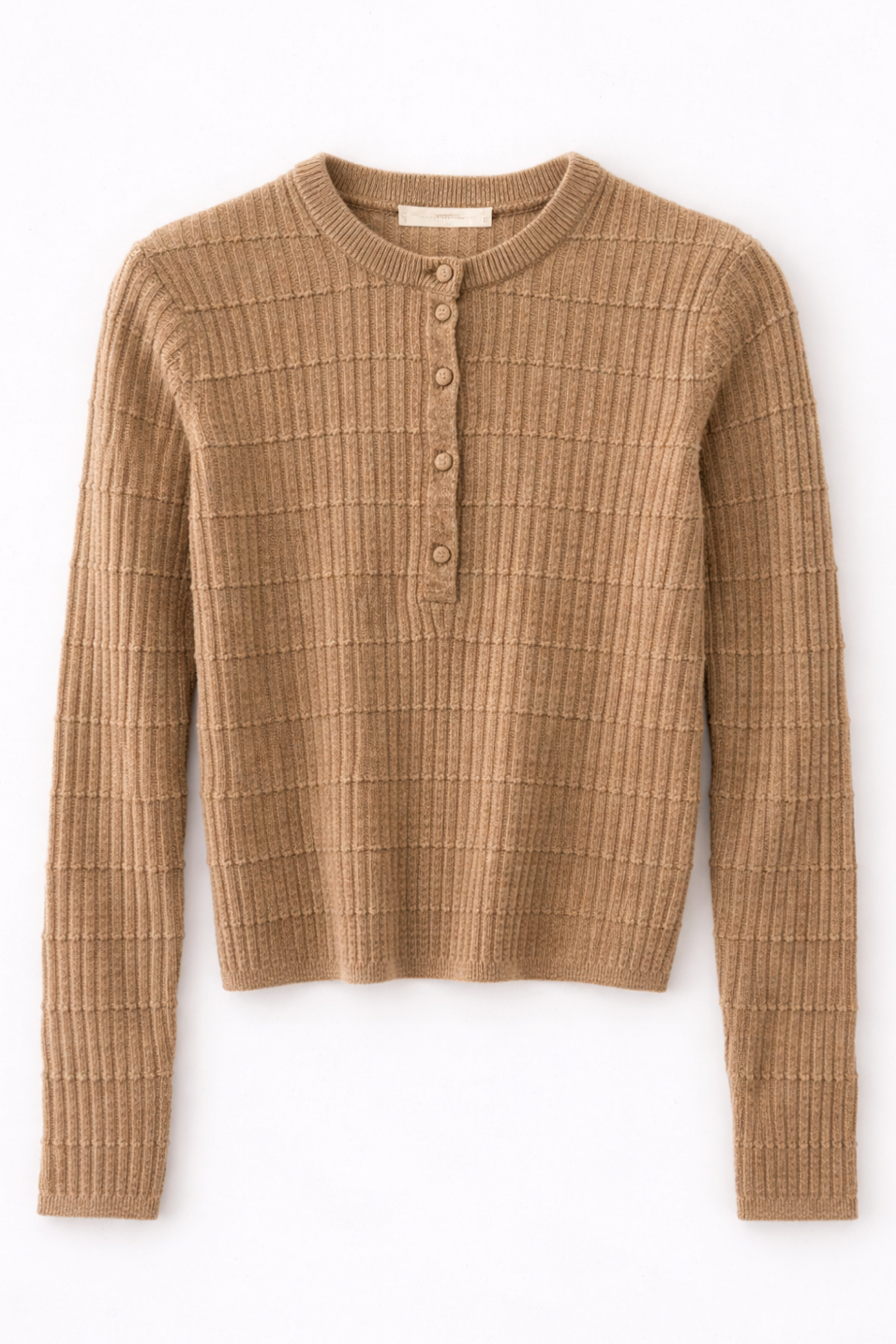 Brown checkered sweater on a white background