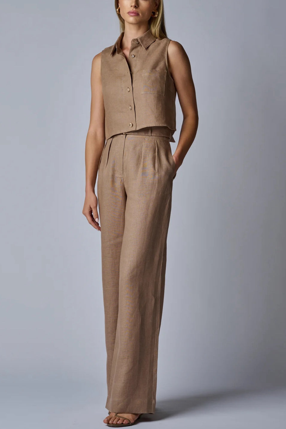 Image of model wearing the Hevron Alina Pant front view