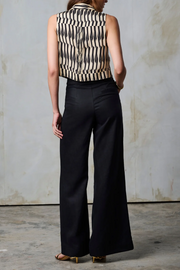 Image of model wearing Hevron black Erris pant
