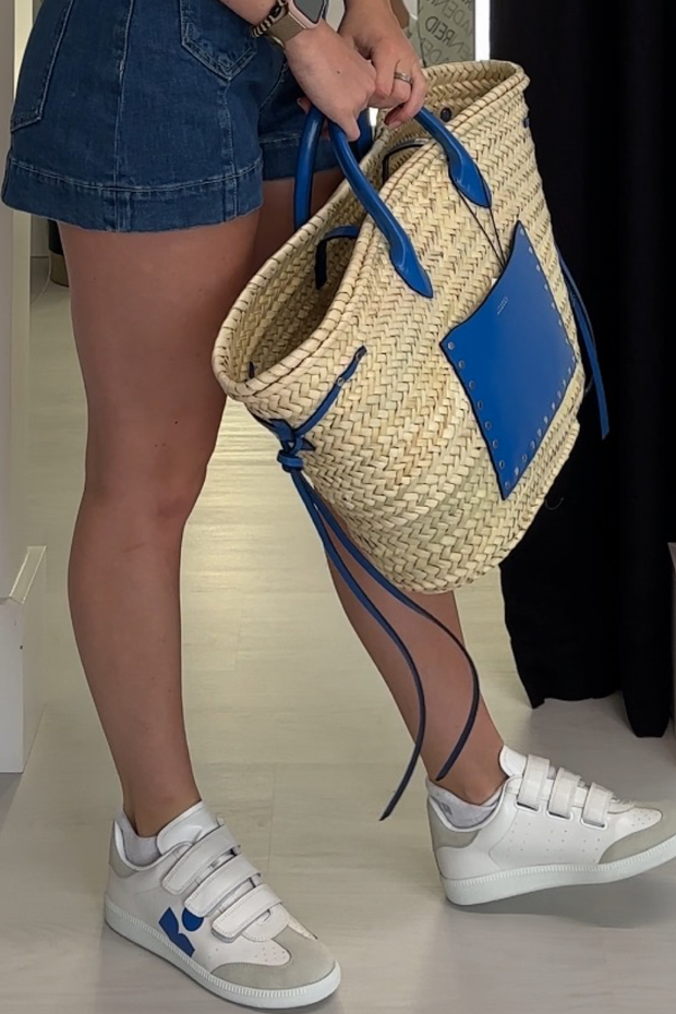 Image of Isabel Marant Cadix tote in blue/natural