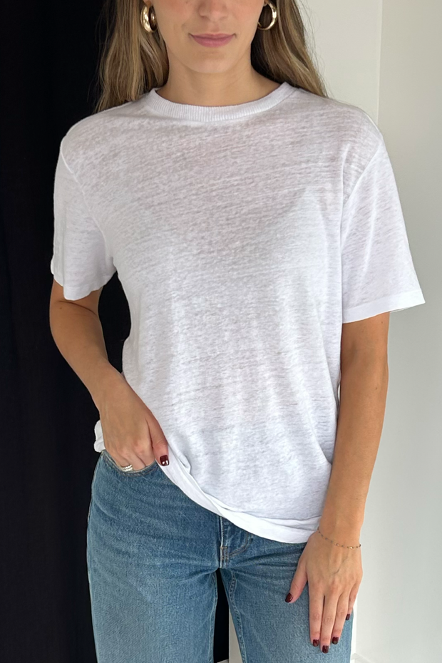 Image of Isabel Marant Etoile Zewel white linen tee