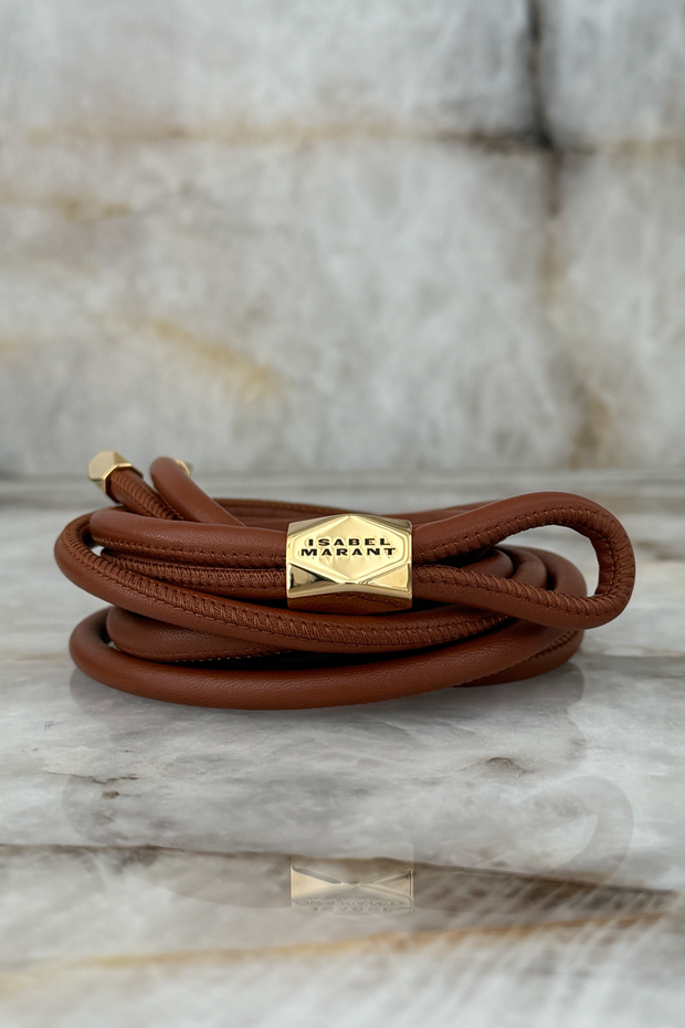 Image of Isabel Marant Silvia belt in cognac/gold