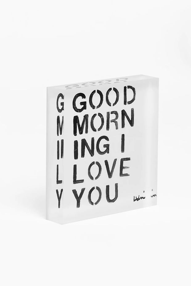Image of the Kerri Rosenthal Good Morning I Love You Block front view