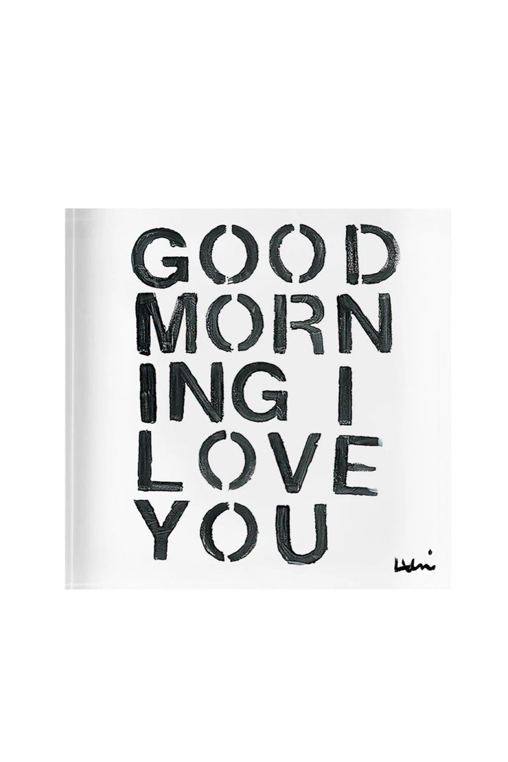 Image of the Kerri Rosenthal Good Morning I Love You Block front view