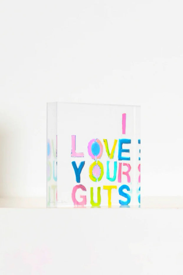 Image of the Kerri Rosenthal I Love Your Guts Block of Love front view