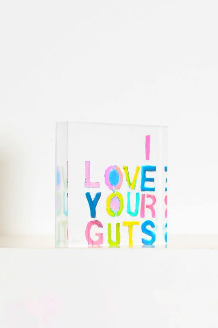 Image of the Kerri Rosenthal I Love Your Guts Block of Love front view