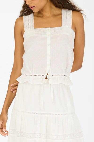Image of model wearing the Kerri Rosenthal Pippa Tank front view