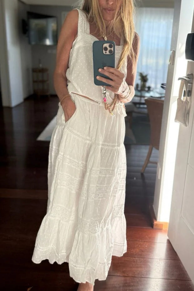 Image of model wearing the Kerri Rosenthal Vacance Skirt front view