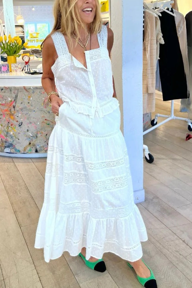 Image of model wearing the Kerri Rosenthal Vacance Skirt front view