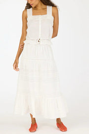 Image of model wearing the Kerri Rosenthal Vacance Skirt front view